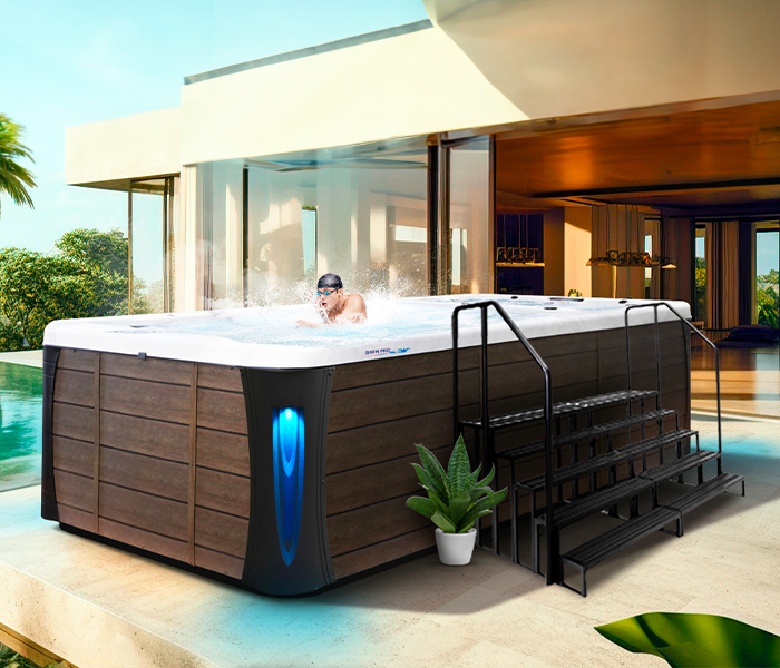 Calspas hot tub being used in a family setting - Thousand Oaks